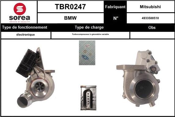 EAI TBR0247 - Турбина, компрессор www.autospares.lv