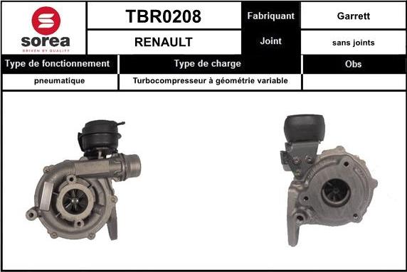 EAI TBR0208 - Kompresors, Turbopūte www.autospares.lv