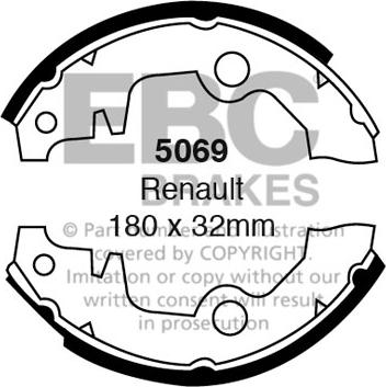 EBC Brakes 5069 - Bremžu loku komplekts www.autospares.lv