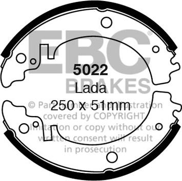 EBC Brakes 5022 - Bremžu loku komplekts autospares.lv