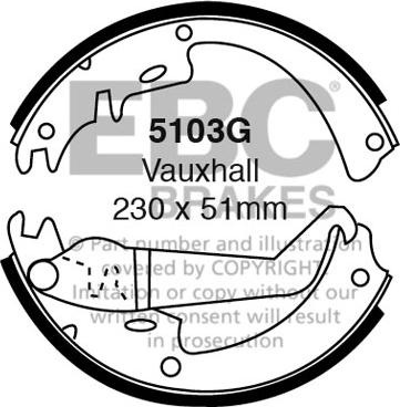 EBC Brakes 5103G - Bremžu loku komplekts www.autospares.lv