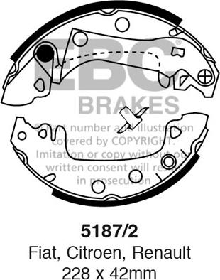 EBC Brakes 5187/2 - Bremžu loku komplekts www.autospares.lv