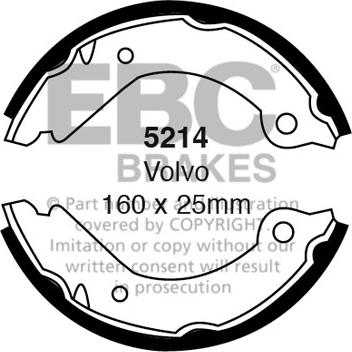 EBC Brakes 5214 - Bremžu loku komplekts www.autospares.lv