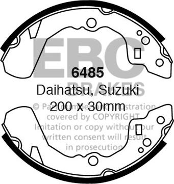 EBC Brakes 6485 - Bremžu loku komplekts www.autospares.lv