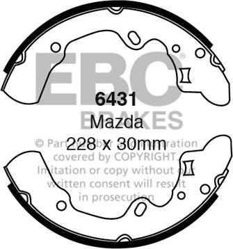 EBC Brakes 6431 - Bremžu loku komplekts www.autospares.lv