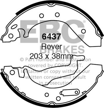 EBC Brakes 6437 - Bremžu loku komplekts www.autospares.lv