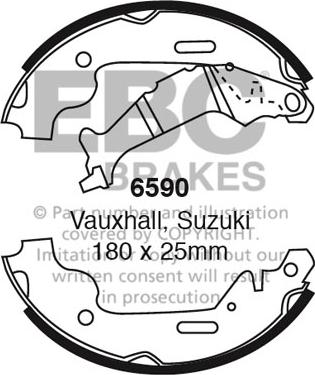 EBC Brakes 6590 - Bremžu loku komplekts www.autospares.lv