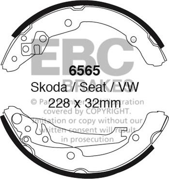 EBC Brakes 6565 - Bremžu loku komplekts www.autospares.lv