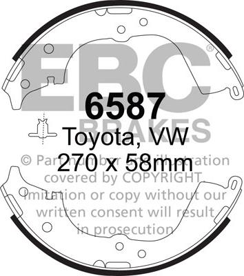 EBC Brakes 6587 - Bremžu loku komplekts www.autospares.lv