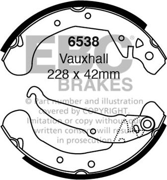 EBC Brakes 6538 - Bremžu loku komplekts www.autospares.lv