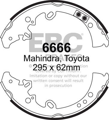 EBC Brakes 6666 - Bremžu loku komplekts www.autospares.lv