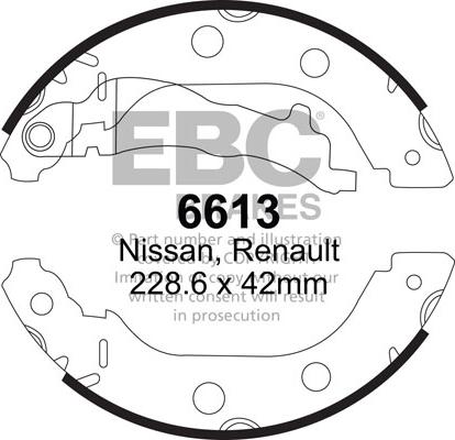 EBC Brakes 6613 - Bremžu loku komplekts www.autospares.lv