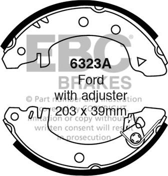 EBC Brakes 6323A - Bremžu loku komplekts www.autospares.lv