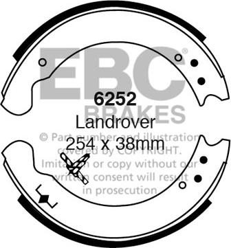 EBC Brakes 6252 - Bremžu loku komplekts www.autospares.lv