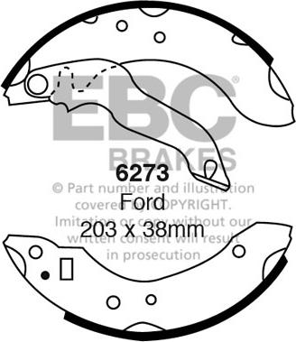 EBC Brakes 6273 - Bremžu loku komplekts www.autospares.lv