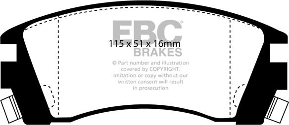 EBC Brakes DP988 - Brake Pad Set, disc brake www.autospares.lv