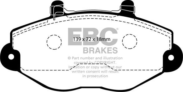 EBC Brakes DP920/2 - Bremžu uzliku kompl., Disku bremzes www.autospares.lv