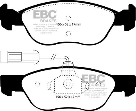 EBC Brakes DP41060R - Bremžu uzliku kompl., Disku bremzes autospares.lv