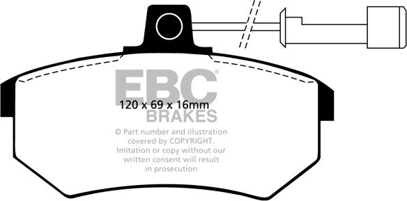 EBC Brakes DP486/2 - Bremžu uzliku kompl., Disku bremzes www.autospares.lv