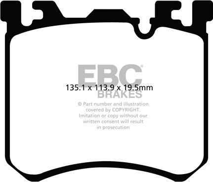 EBC Brakes DP52091NDX - Тормозные колодки, дисковые, комплект www.autospares.lv