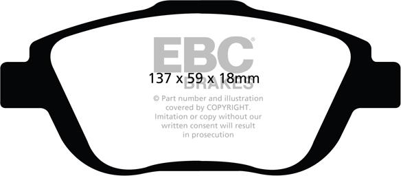 EBC Brakes DP42073R - Тормозные колодки, дисковые, комплект www.autospares.lv