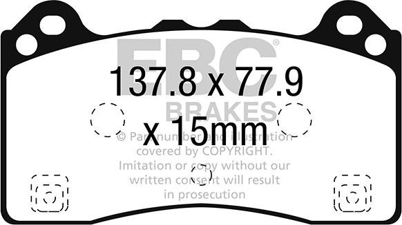 EBC Brakes DP42274R - Тормозные колодки, дисковые, комплект www.autospares.lv