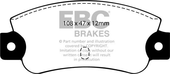 EBC Brakes DP501 - Brake Pad Set, disc brake www.autospares.lv