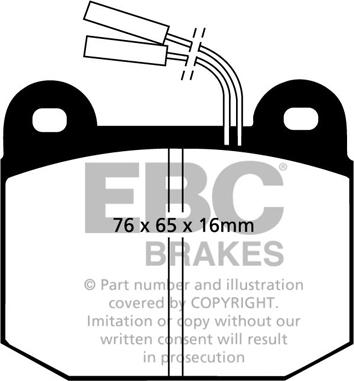 EBC Brakes DP578 - Bremžu uzliku kompl., Disku bremzes www.autospares.lv