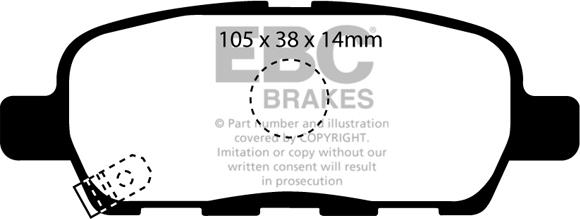 EBC Brakes DP1955 - Тормозные колодки, дисковые, комплект www.autospares.lv