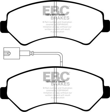 EBC Brakes DP1969 - Bremžu uzliku kompl., Disku bremzes autospares.lv