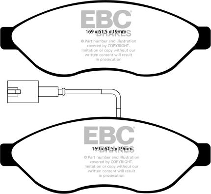 EBC Brakes DP1968 - Bremžu uzliku kompl., Disku bremzes autospares.lv