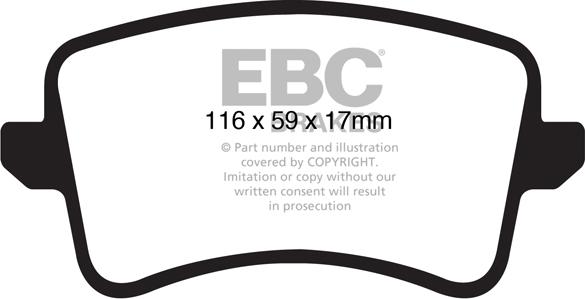 EBC Brakes DP41988R - Тормозные колодки, дисковые, комплект www.autospares.lv