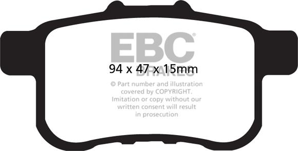 EBC Brakes DP21987 - Bremžu uzliku kompl., Disku bremzes www.autospares.lv