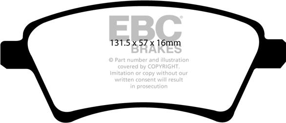 EBC Brakes DP1925 - Bremžu uzliku kompl., Disku bremzes www.autospares.lv