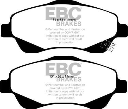 EBC Brakes DP1499 - Bremžu uzliku kompl., Disku bremzes www.autospares.lv