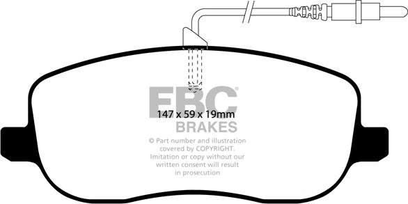 EBC Brakes DP1466 - Bremžu uzliku kompl., Disku bremzes www.autospares.lv