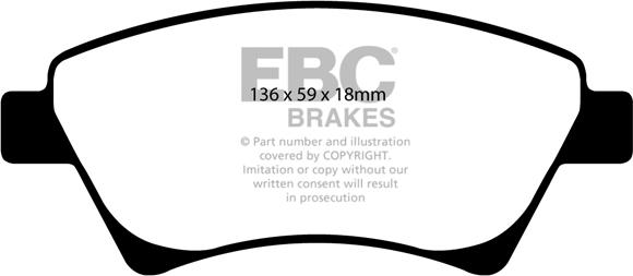 EBC Brakes DP1468 - Bremžu uzliku kompl., Disku bremzes www.autospares.lv