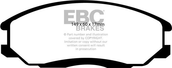 EBC Brakes DP1480 - Bremžu uzliku kompl., Disku bremzes www.autospares.lv