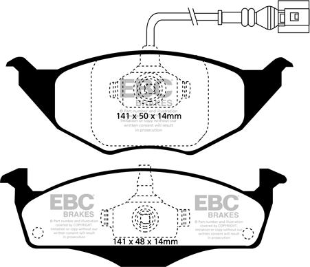 EBC Brakes DP1432 - Bremžu uzliku kompl., Disku bremzes www.autospares.lv