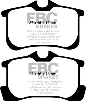 EBC Brakes DP1422 - Brake Pad Set, disc brake www.autospares.lv