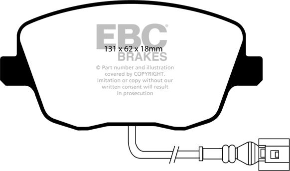 EBC Brakes DP1479 - Тормозные колодки, дисковые, комплект www.autospares.lv