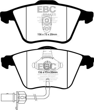 EBC Brakes DP1510 - Тормозные колодки, дисковые, комплект www.autospares.lv