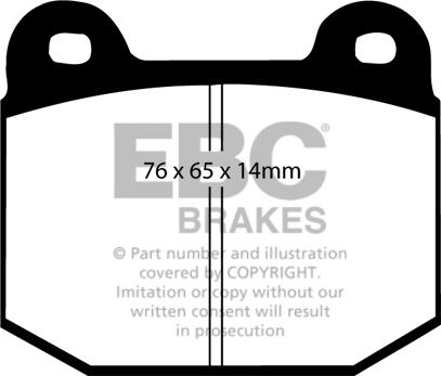 EBC Brakes DP1537 - Brake Pad Set, disc brake www.autospares.lv