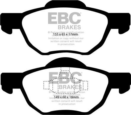 EBC Brakes DP1525 - Bremžu uzliku kompl., Disku bremzes www.autospares.lv