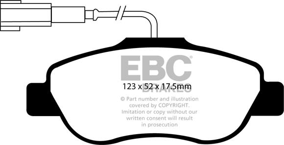 EBC Brakes DP1573/2 - Brake Pad Set, disc brake www.autospares.lv