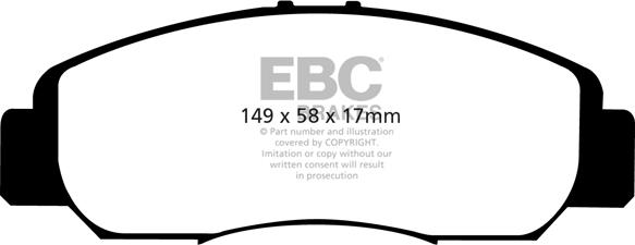 EBC Brakes DP1669 - Brake Pad Set, disc brake www.autospares.lv