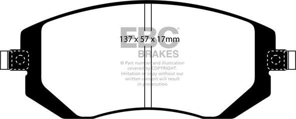 EBC Brakes DP1661 - Bremžu uzliku kompl., Disku bremzes www.autospares.lv