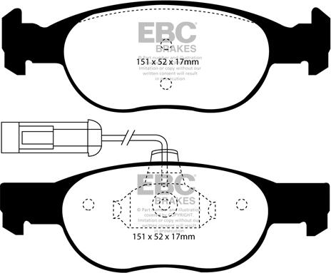 EBC Brakes DP1059 - Bremžu uzliku kompl., Disku bremzes www.autospares.lv