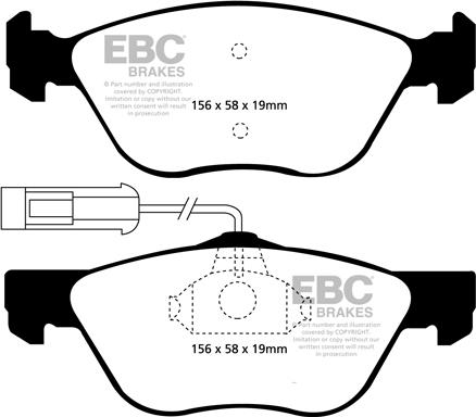 EBC Brakes DP1061 - Тормозные колодки, дисковые, комплект www.autospares.lv