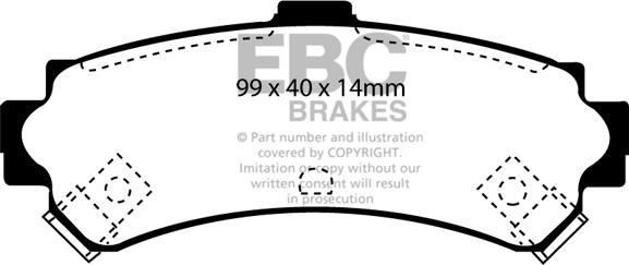 EBC Brakes DP1067 - Тормозные колодки, дисковые, комплект www.autospares.lv